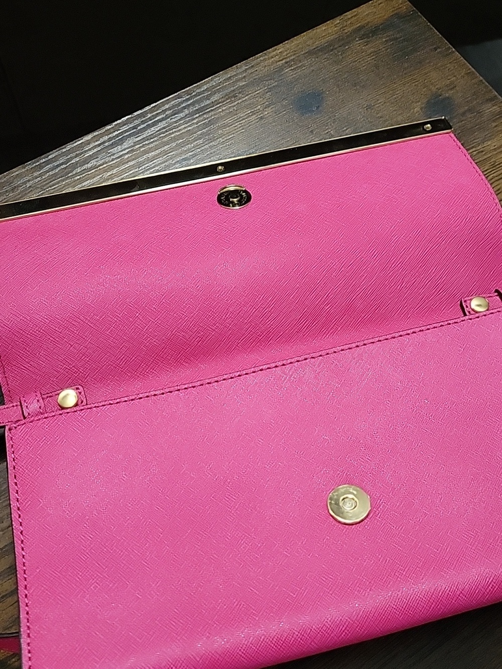 Michael Kors Pink Leather Crossbody Clutch - Picture 4 of 8